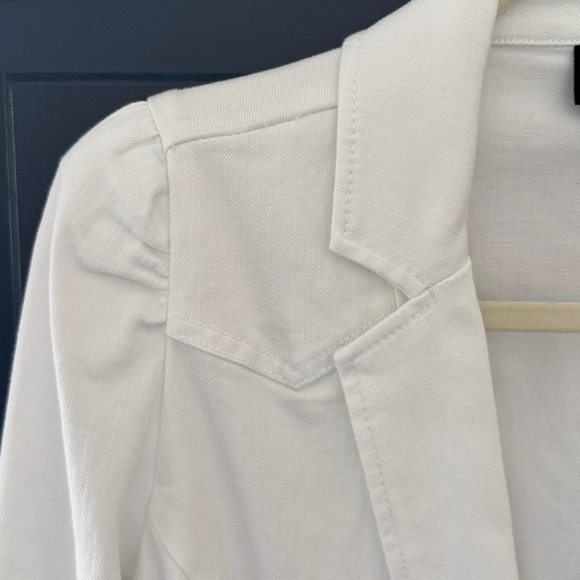 INC International Concepts White Denim Single Button Blazer - Size Medium - Picture 7 of 11